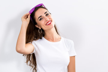 Young woman wearing shutter shades sunglasses