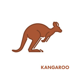 Brown vector figure of kangaroo.