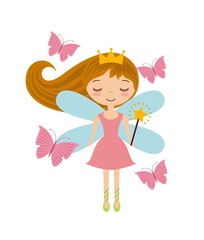 cute little fairy character vector illustration design
