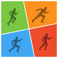 Vector run and marathon logo