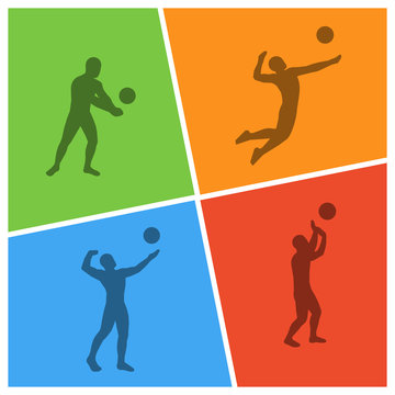 Modern vector illustration for volleyball.