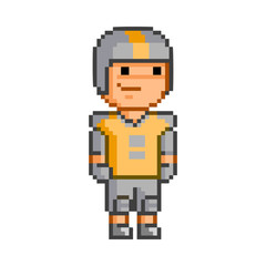 Vector pixel art american football player