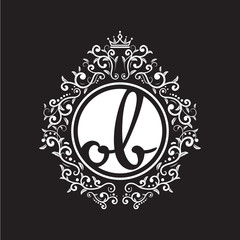 vintage circle initial logo