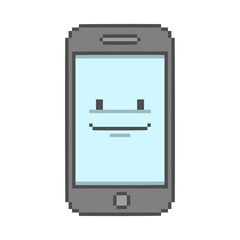 Fototapeta premium Pixel art smartphone on white background