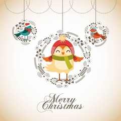 cute animal christmas celebration card vector illustration design