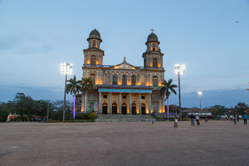 Managua, Nicaragua – March 07, 2016: Old Cathedral ruins of Cathedral Santo Domingo Managua...