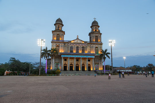 Managua, Nicaragua – March 07, 2016: Old Cathedral ruins of Cathedral Santo Domingo Managua Nicaragua Plaza of the Republic