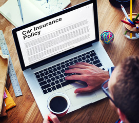 Fototapeta na wymiar Car Insurance Policy Security Concept