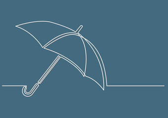 continuous line drawing of umbrella © OneLineStock