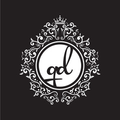 vintage circle initial logo