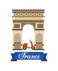 Arch of Triumph travel icons vector illustration design