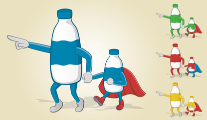 Father and Super Son Milk Bottle