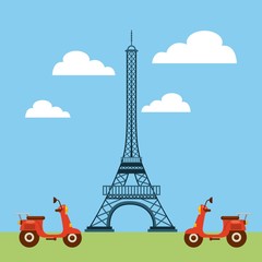 tower eiffel french culture vector illustration design
