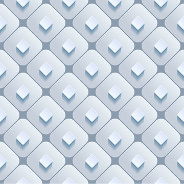 Abstract 3d geometric background. White seamless texture with shadow. Simple clean background texture. 3D Vector interior wall panel pattern. Vector illustration. © Igor Yegorov