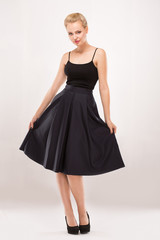 Naklejka premium girl in a black dress