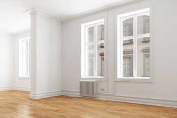 Leerer Raum in Altbauwohnung