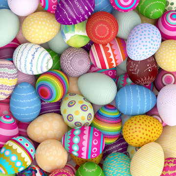 Ostereier zu Ostern von oben