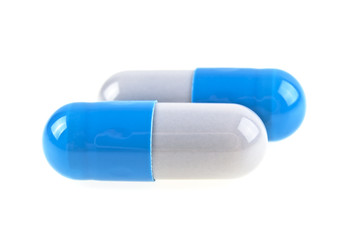 Pills capsules isolated on white background