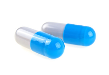 Pills capsules isolated on white background