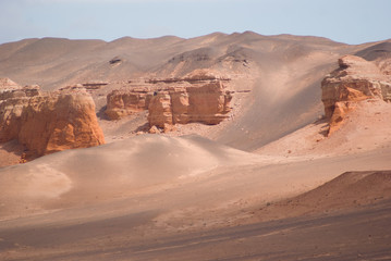 Red cliffs in Gobi desert