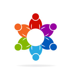 Logo teamwork meeting business people