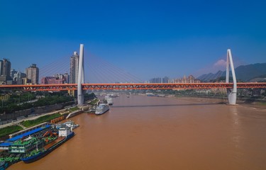 Fototapeta na wymiar Skyscrapers and Yangtze River. Chongqing , China