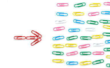 concept clip arrow color red isolated on a white background