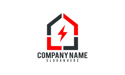 simple Electricity house logo
