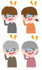 頭痛の人たちセット