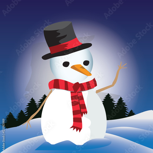 Download "snowman in winter scene" Stock image and royalty-free ...