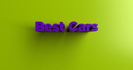 Best Cars - 3D rendered colorful headline illustration.  Can be used for an online banner ad or a print postcard.