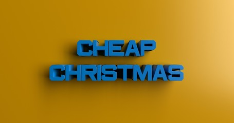Cheap Christmas Gifts - 3D rendered colorful headline illustration.  Can be used for an online banner ad or a print postcard.