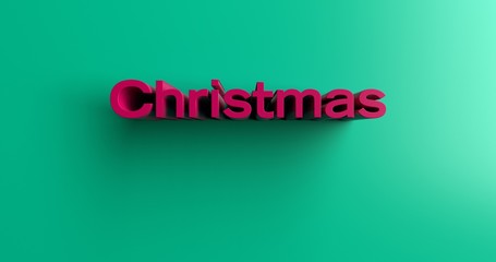 Christmas - 3D rendered colorful headline illustration.  Can be used for an online banner ad or a print postcard.