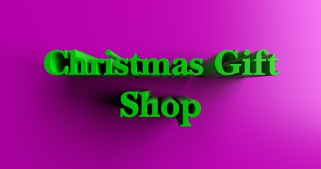 Christmas Gift Shop - 3D rendered colorful headline illustration.  Can be used for an online banner ad or a print postcard.