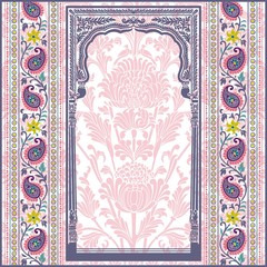 Obraz premium wedding card design, paisley floral pattern , India