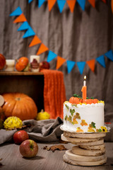 autumn decor for a child's birthday party
