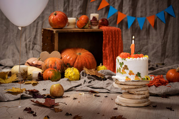 autumn decor for a child's birthday party

