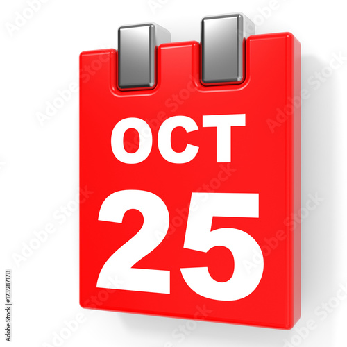  October 25 Calendar On White Background Stock Photo And Royalty free Images On Fotolia