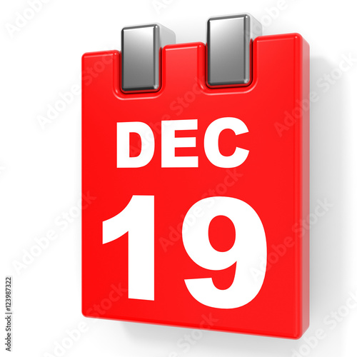"December 19. Calendar on white background." Stock photo and royalty