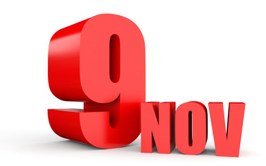 November 9. Text on white background.