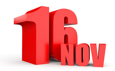 November 16. Text on white background.