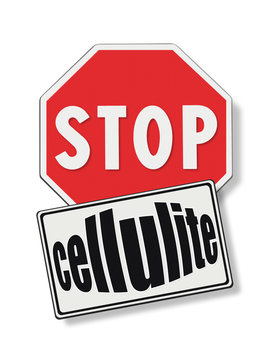Stop cellulite - concept image with road sign