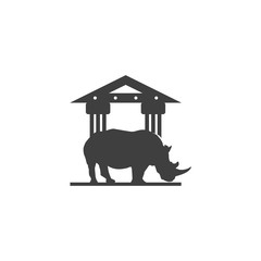 Strong Rhinoceros Real Estate House Building Logo