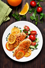 Chicken breast with orange sauce