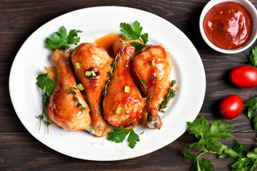 Roasted chicken drumsticks