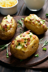 Stuffed potato with bacon