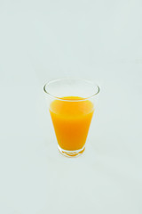 Orange juice. White background.