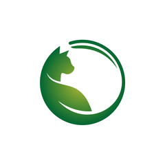 Organic Pet Cat Clinic Health Care Logo Symbol