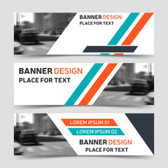 Set horizontal business banner templates. Modern abstract background layout