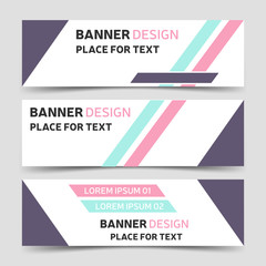 Set of horizontal business banner templates. Modern technology background layouts